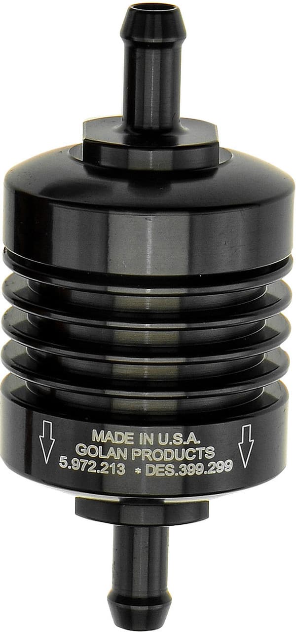 Golan Mini Fuel Filter Black 1/4" Barb Fitting