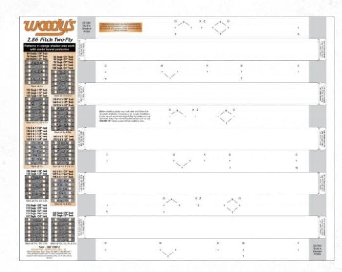 Woodys Studding Template 2.86 Pitch 2-PLY