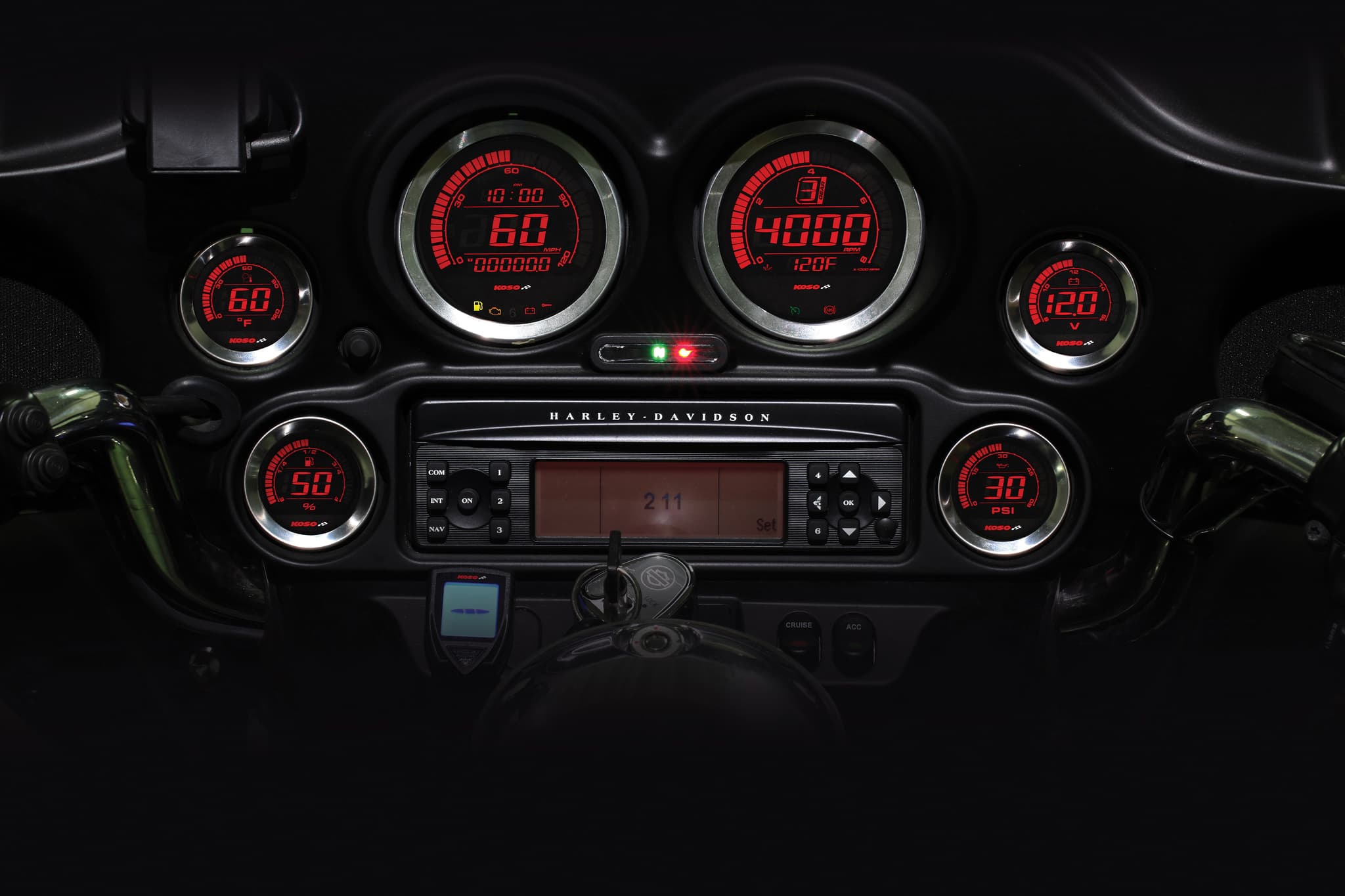 HD-02 SERIES GAUGE KIT SILVER BEZEL OIL TEMP