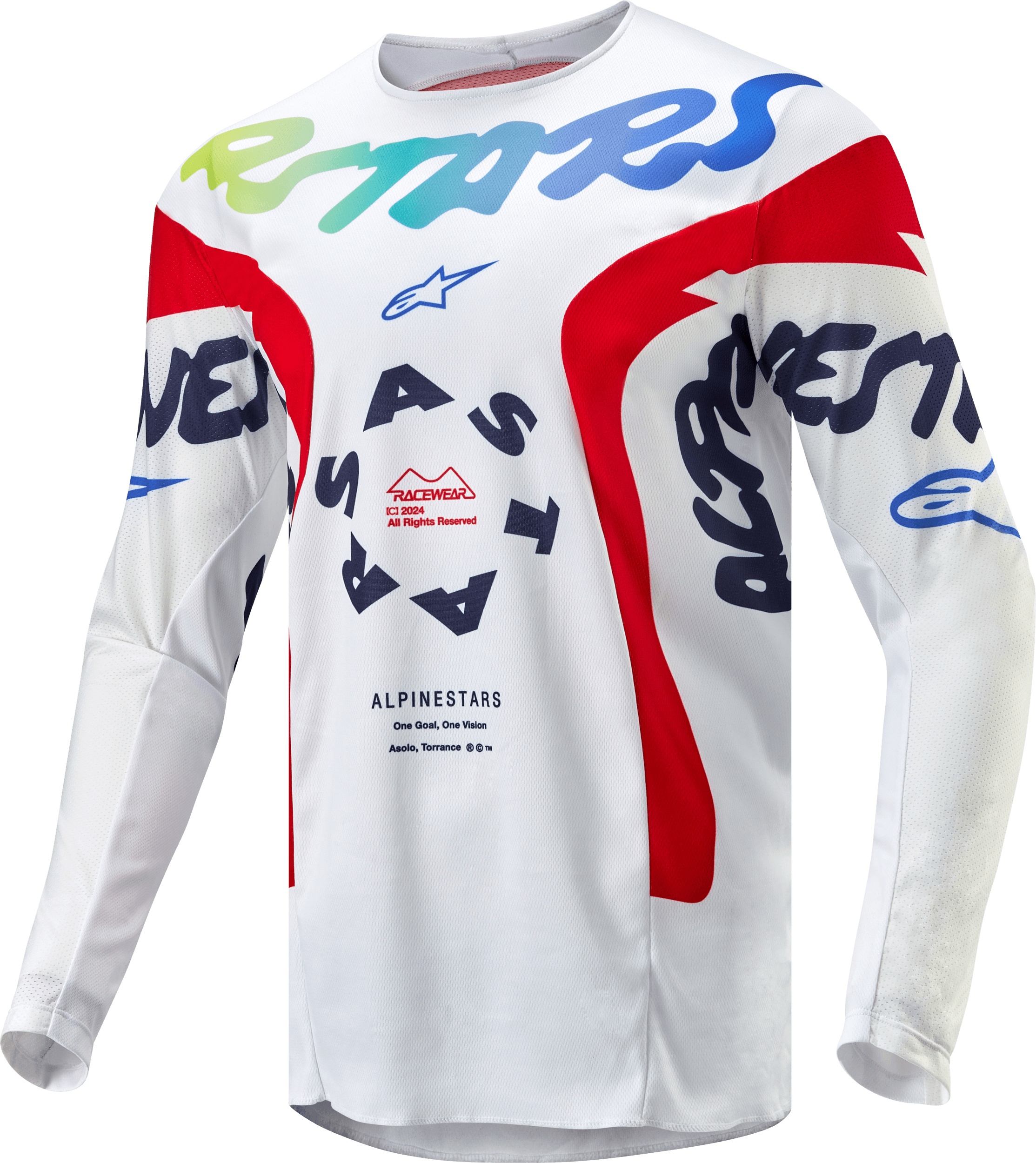 RACER HANA JERSEY WHITE/MULTICOLOR LG