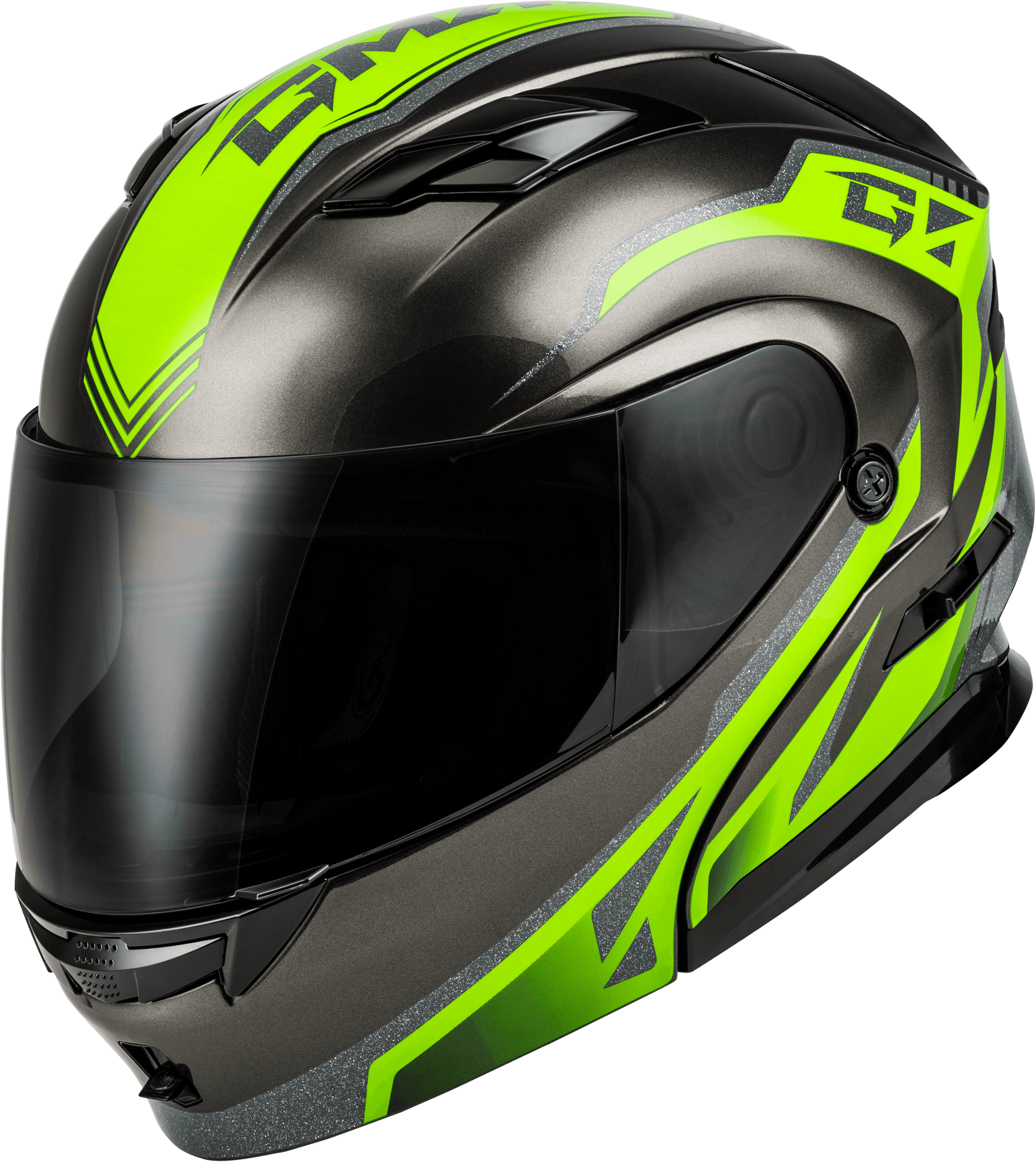 MD-01 VOLTA HELMET BLACK/SILVER/GREEN METALLIC 3X