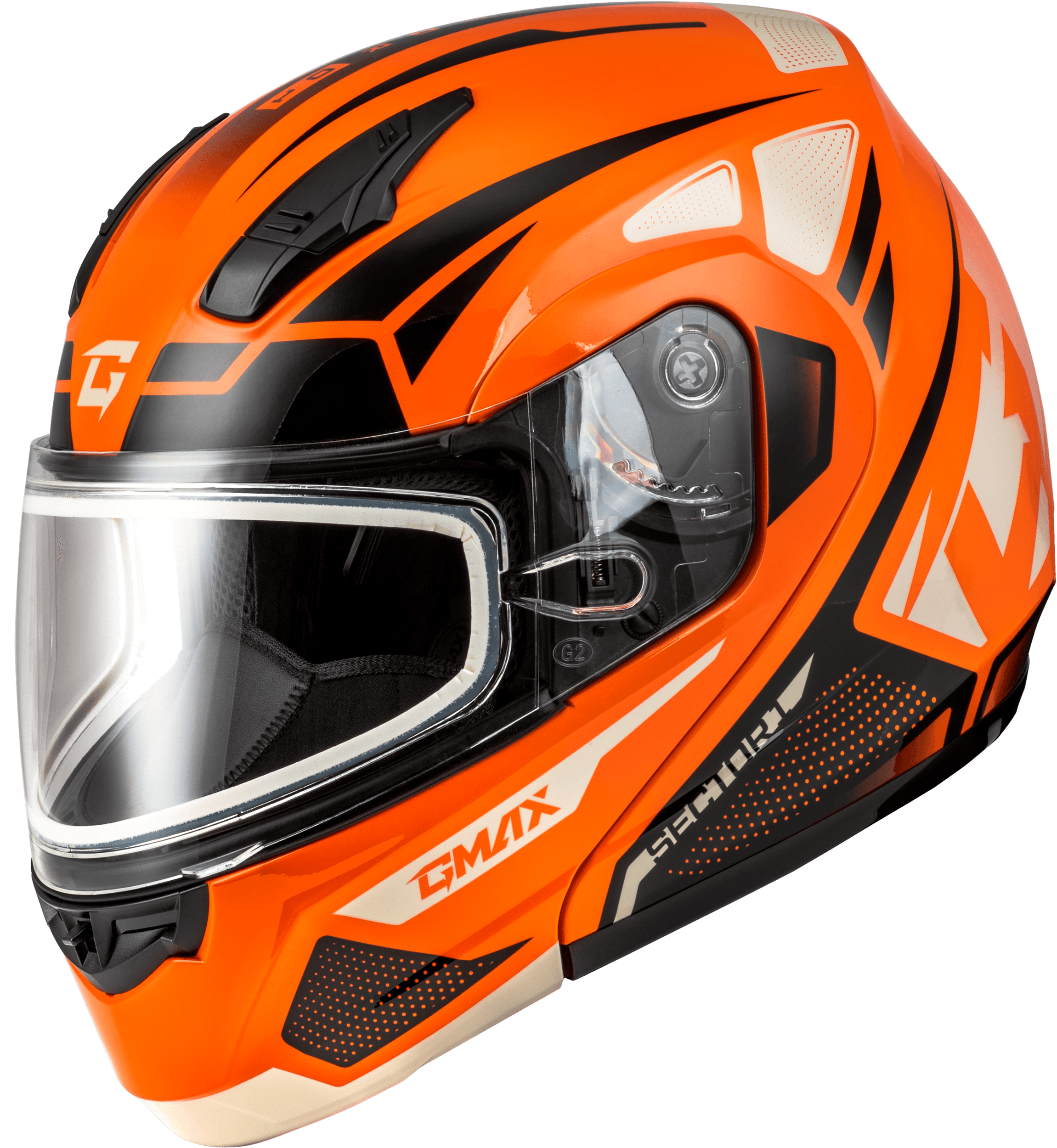 MD-04S SECTOR SNOW HELMET ORANGE/BLACK 3X