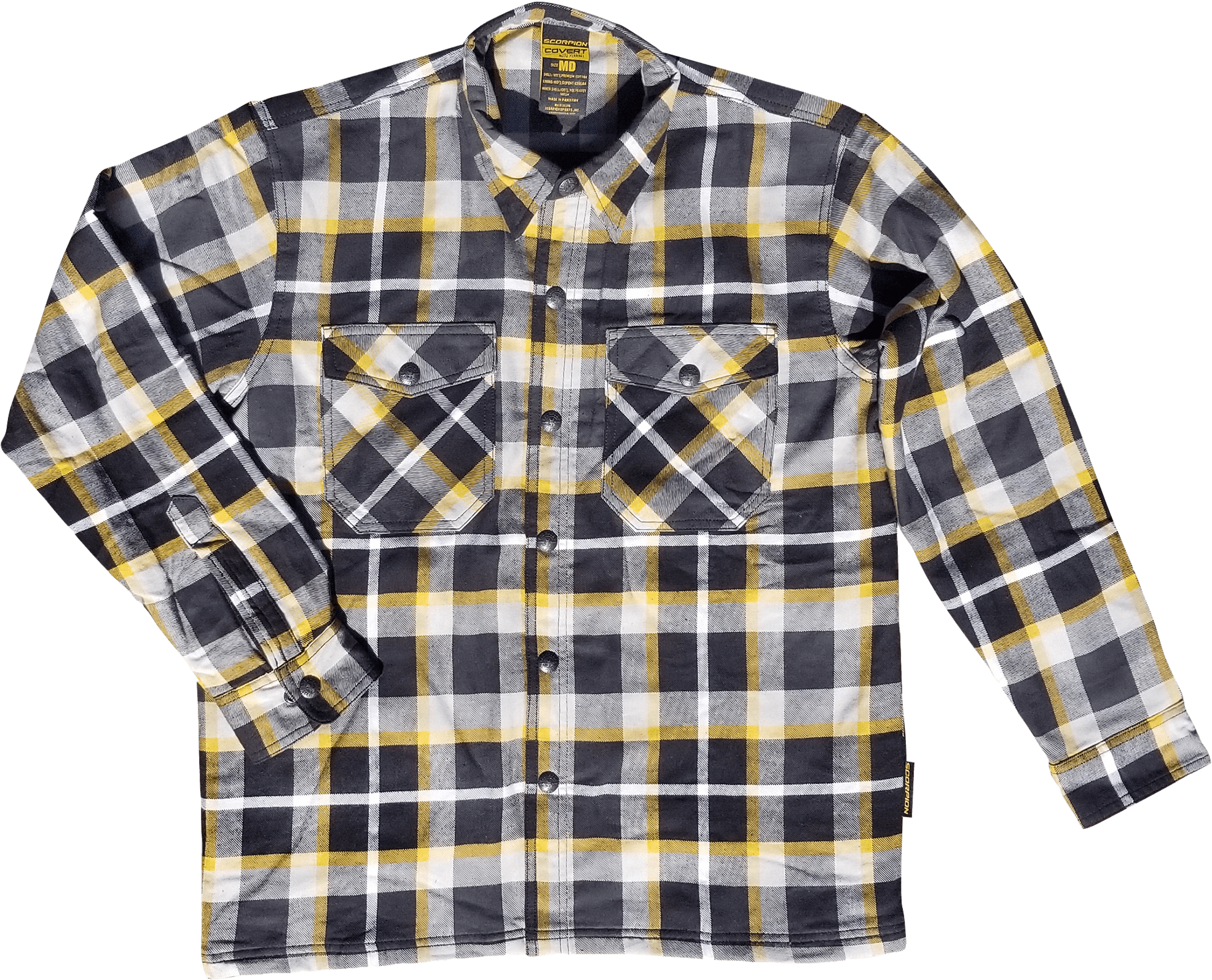COVERT MOTO FLANNEL WHITE/YELLOW 2X
