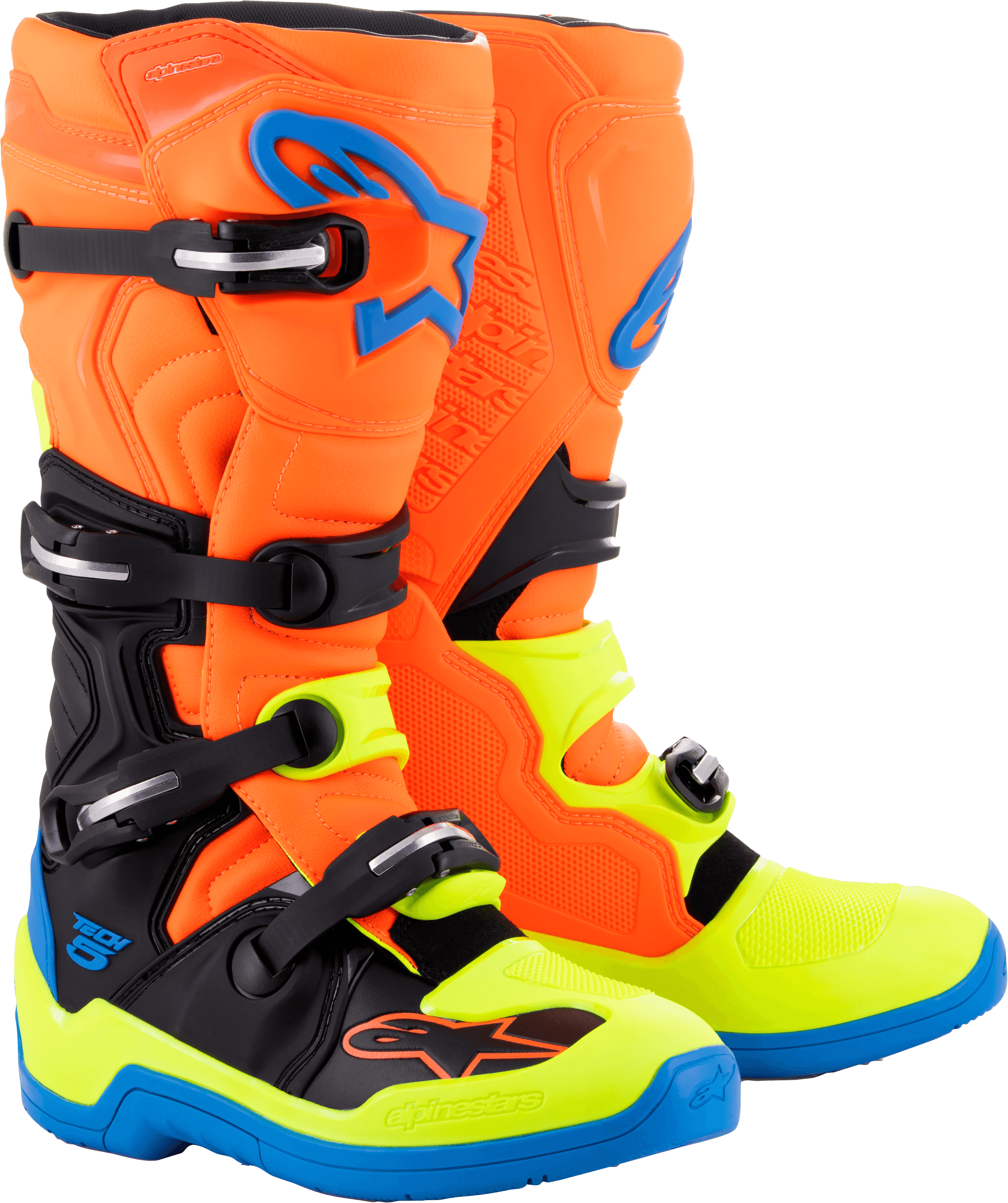 TECH 5 BOOTS BLUE/ORANGE/YELLOW FLUO SZ 12