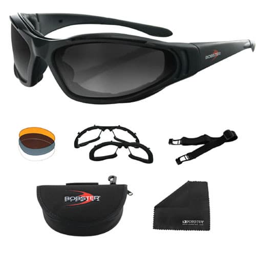 Bobster Raptor II Sunglasses Black W/3 Lenses