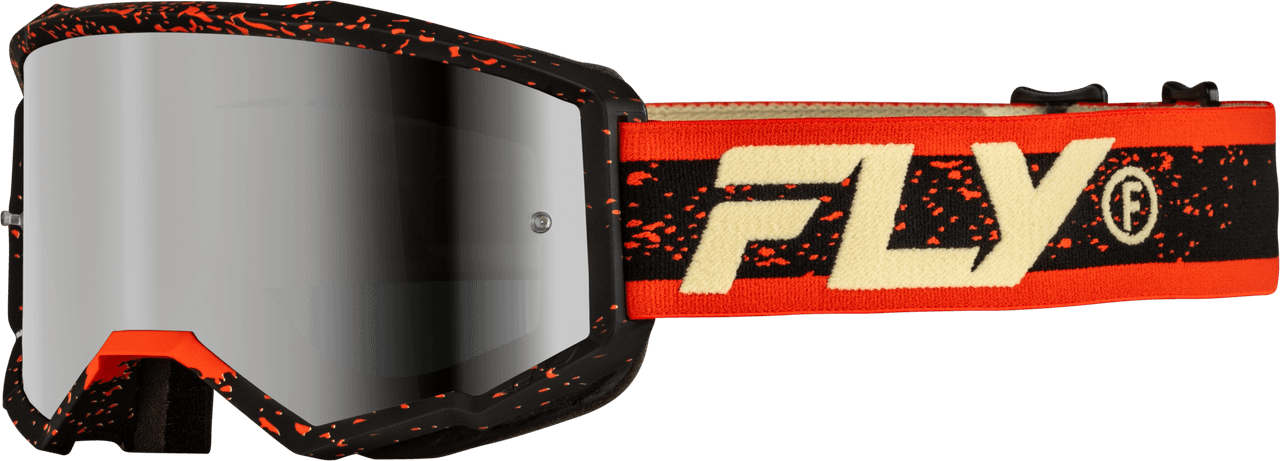 Fly Racing Zone Goggle Black/Red/Cream W/ Silver Mirror/Smoke Lens