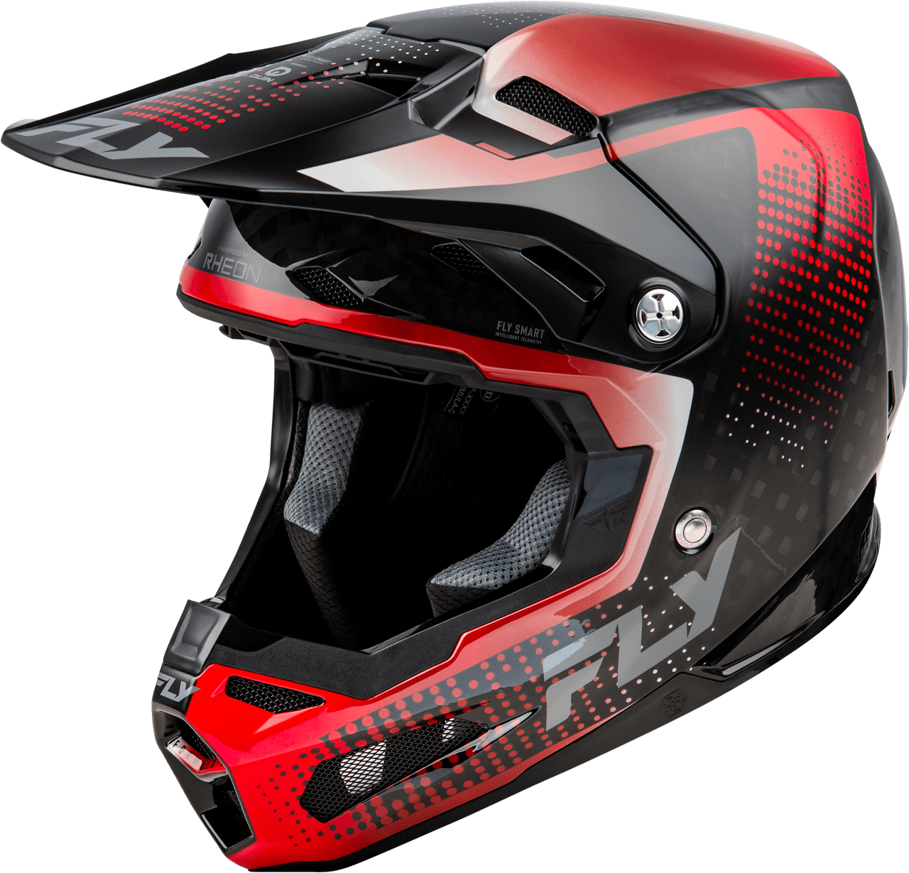 Fly Racing Formula S Carbon Protocol Helmet Black Carbon/Red MD