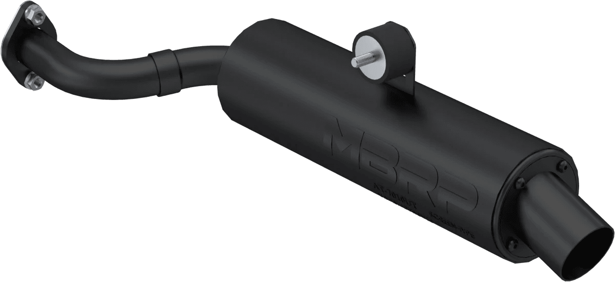 SINGLE SLIP-ON SYSTEM W/ UTILITY MUFFLER BLK CAN