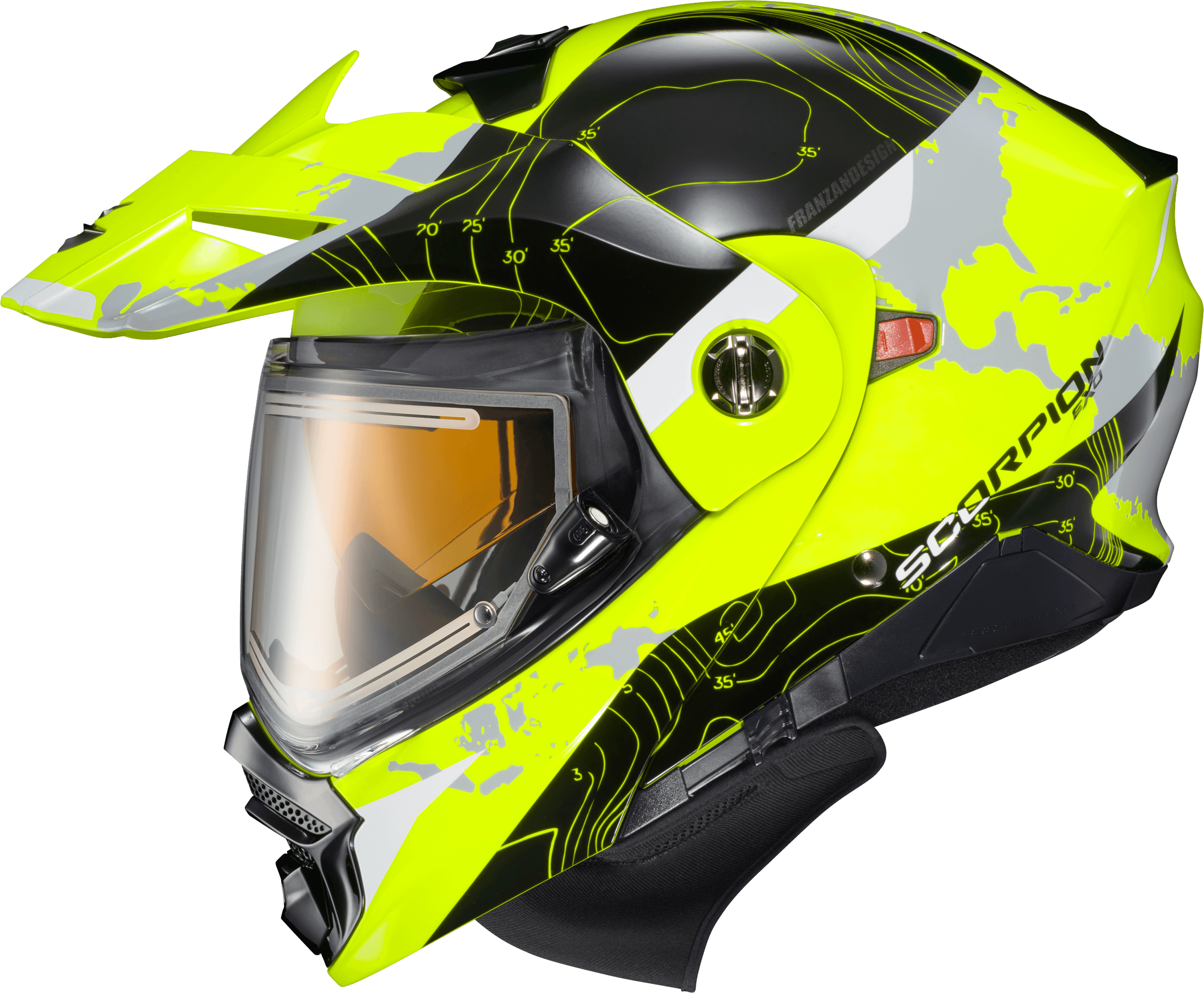 EXO-AT960 COLD WEATHER HELMET TOPOGRAPHIC HI-VIS SM (ELECTR
