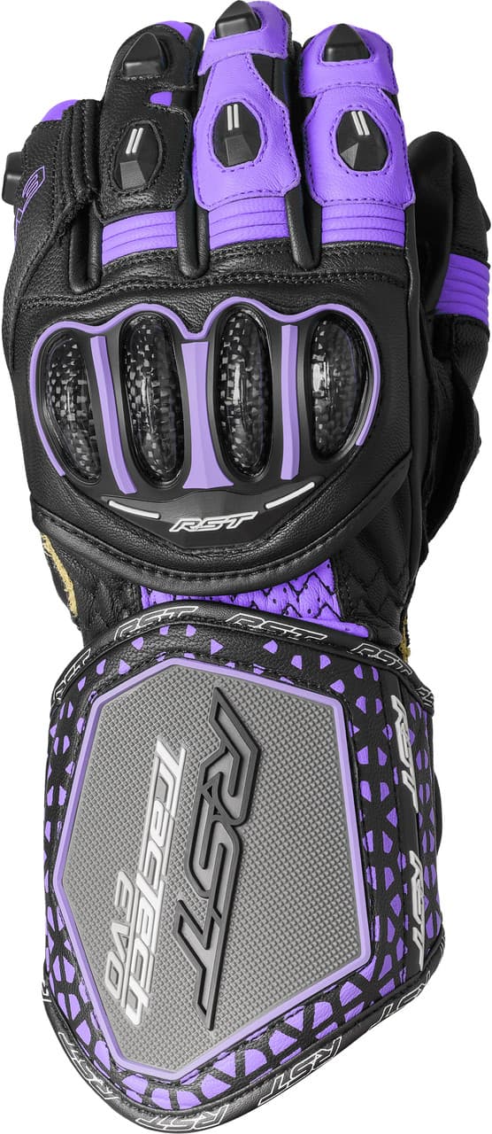 RST Womens Tractech Evo 4 CE Glove Black/Fushia/Grey Leather SM
