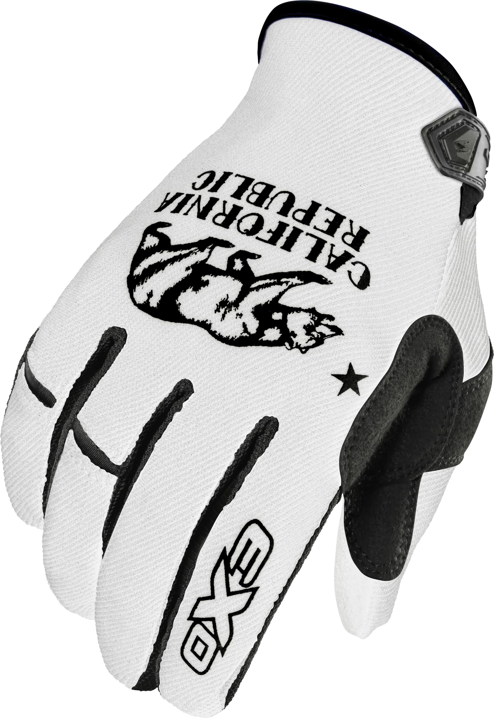 MOTO-FLEX GLOVES GOLDEN STATE WHITE/BLACK LG