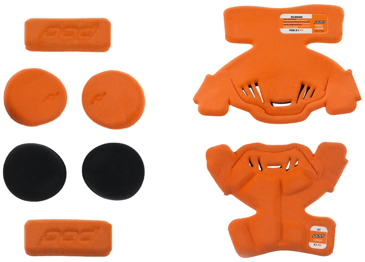 Pod K1 Knee Brace Pad Set Orange YL (Left)