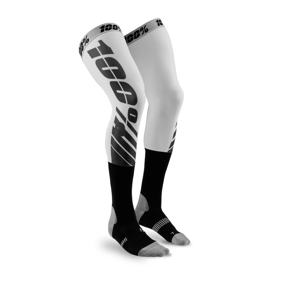 100-PERCENT Rev Knee Brace Socks Flash Grey SM/MD
