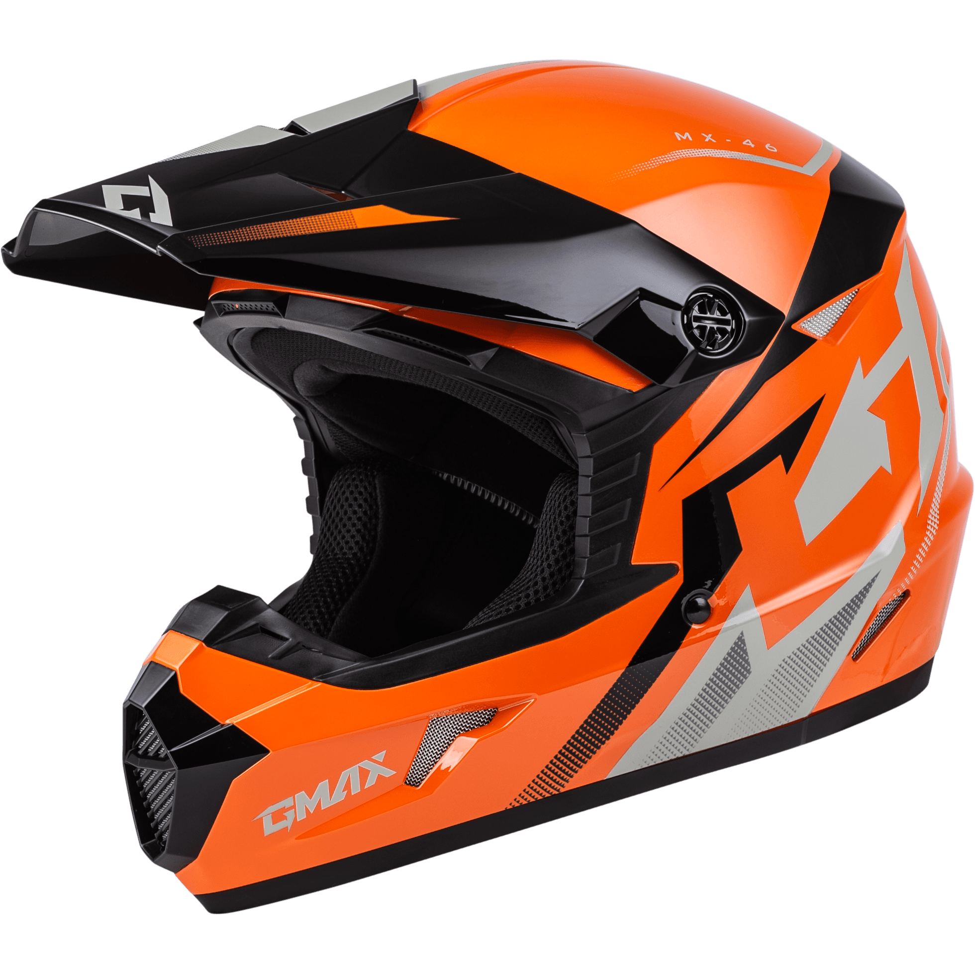YOUTH MX-46Y COMPOUND HELMET ORANGE/BLACK/GREY YL