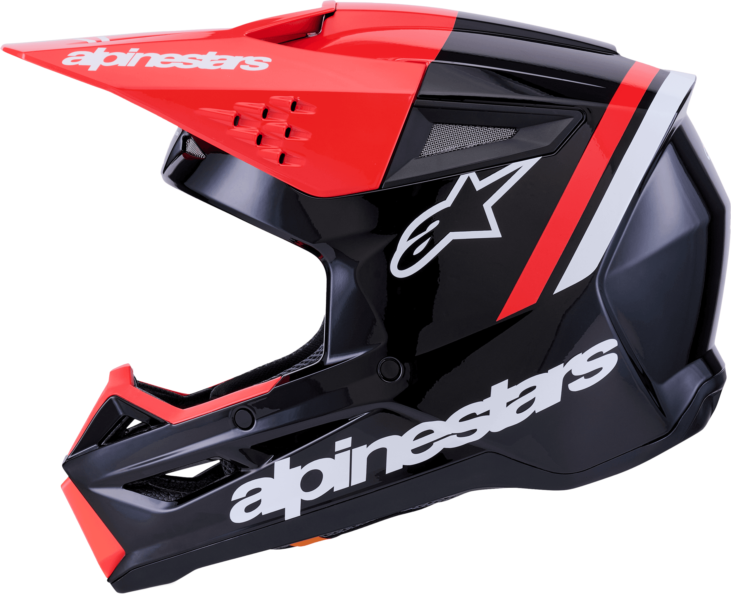 SM3 RADIUM HELMET BLK/RED FLUO/WHITE GLOSSY SM