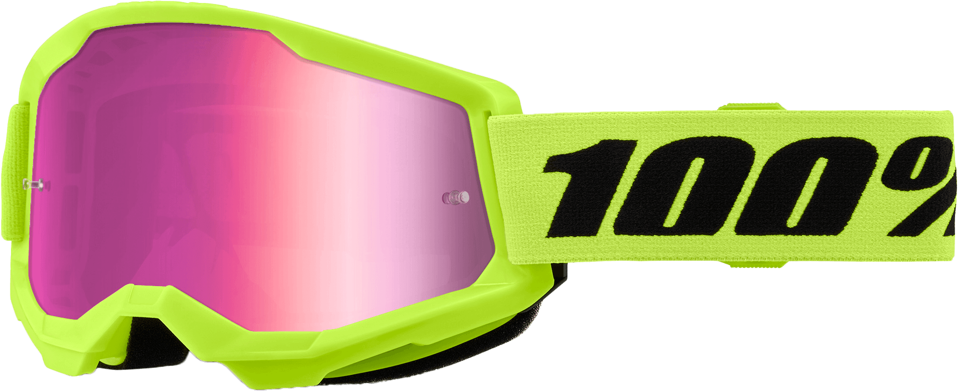 STRATA 2 JUNIOR GOGGLE NEON YELLOW MIRROR PINK LENS
