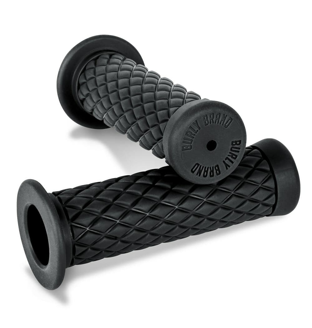 Burly Brand Rubber Diamondback Grips Black 7/8"