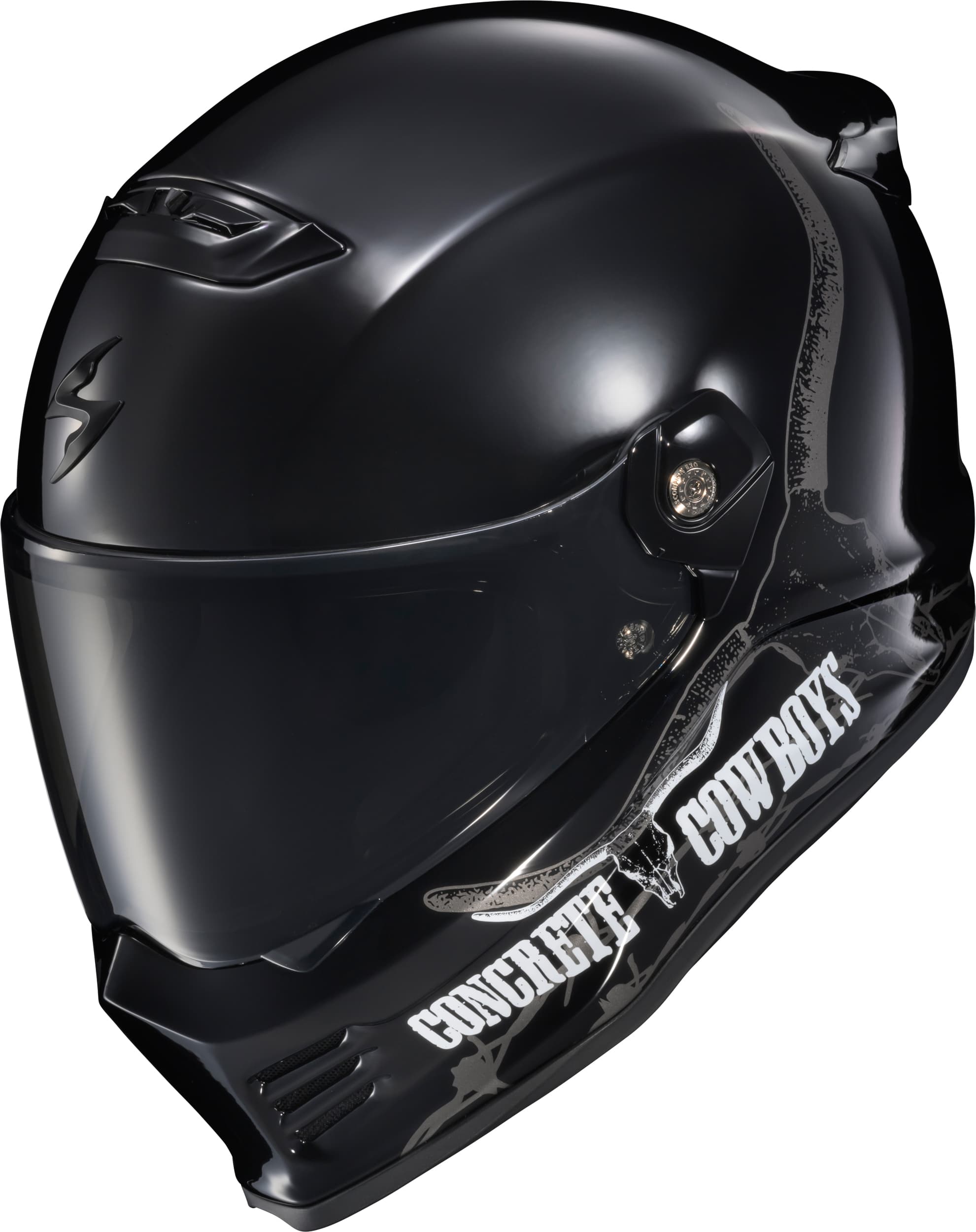 COVERT FX FULL FACE HELMET CONCRETE COWBOYS GLOSS BLK XL