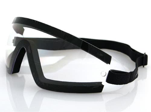 Bobster Wrap Around Sunglasses Black W/Clear Lens