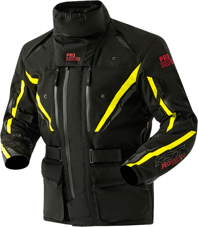 PS PARAGON D3O JACKET BLACK/FLO YELLOW TEXTILE LG
