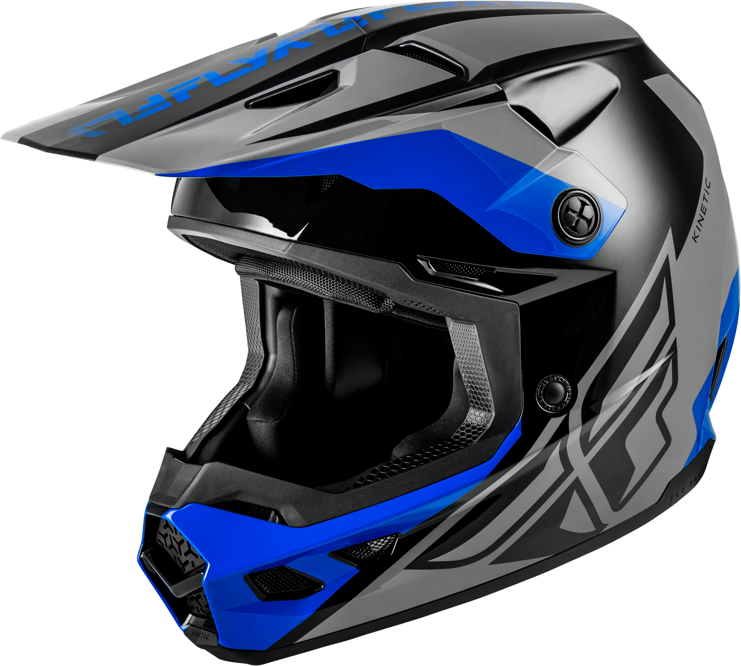 KINETIC CREST HELMET GREY/BLACK/BLUE SM