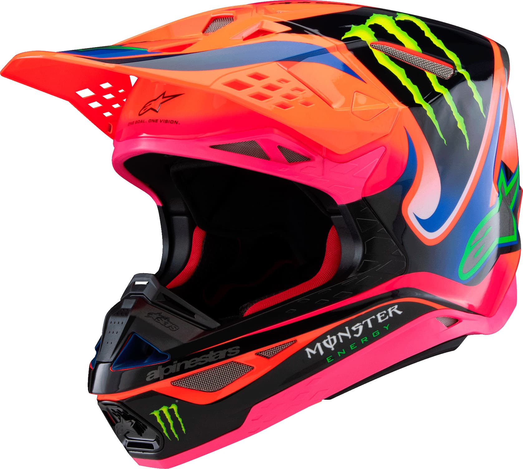 S-M10 DEEGAN HELMET ORNG FLO/PRPL/PNK FLUO MD