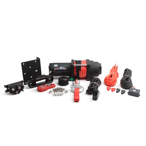 EXPEDITION WINCH 6000LB 4-BOLT SYNTHETIC ROPE HAWSE FAIRLEAD