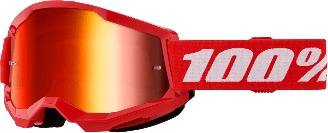 100-PERCENT Strata 2 Goggle Red Mirror Red Lens