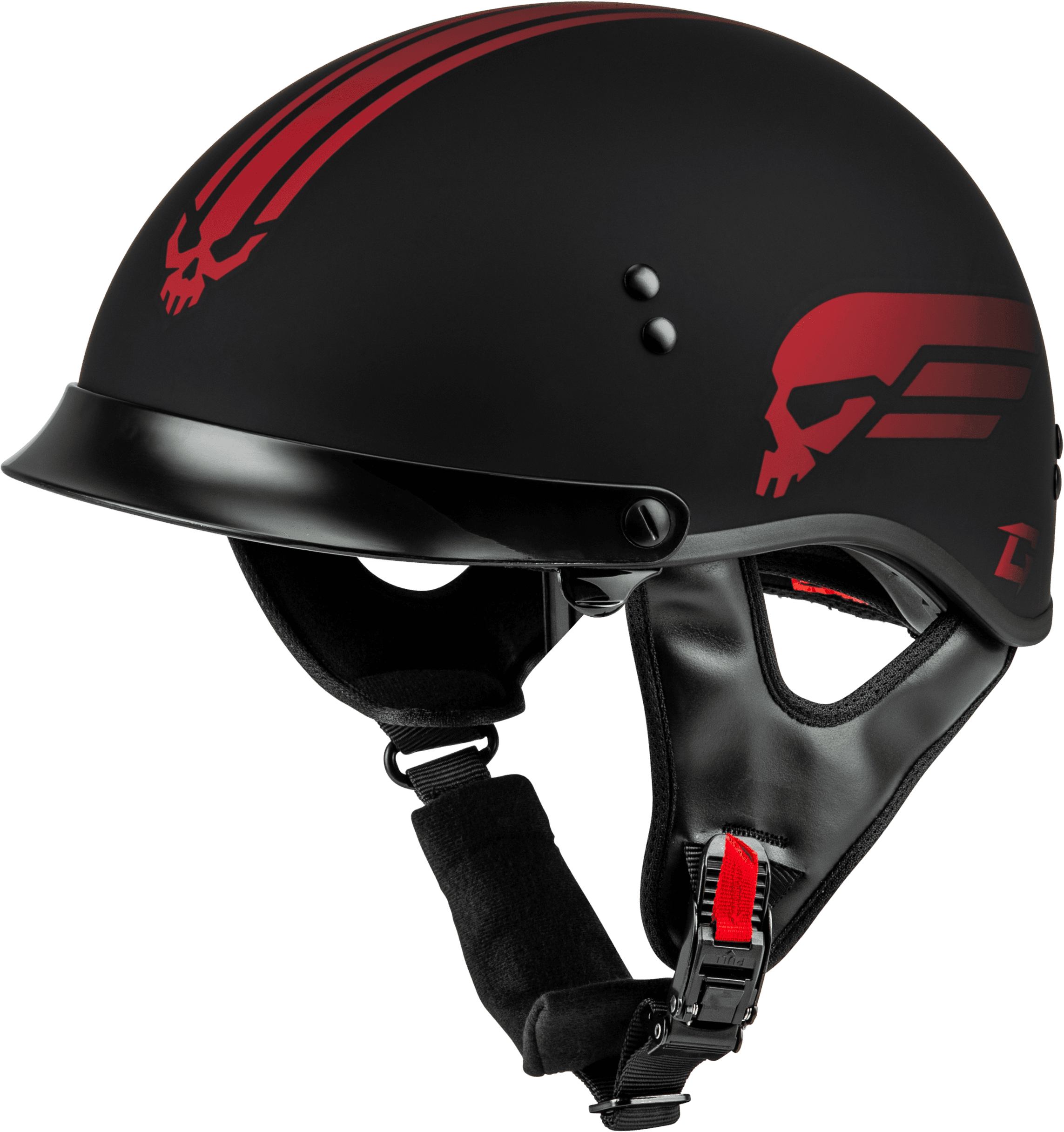 HH-65 RETRIBUTION HELMET W/PEAK MATTE BLACK/RED MD