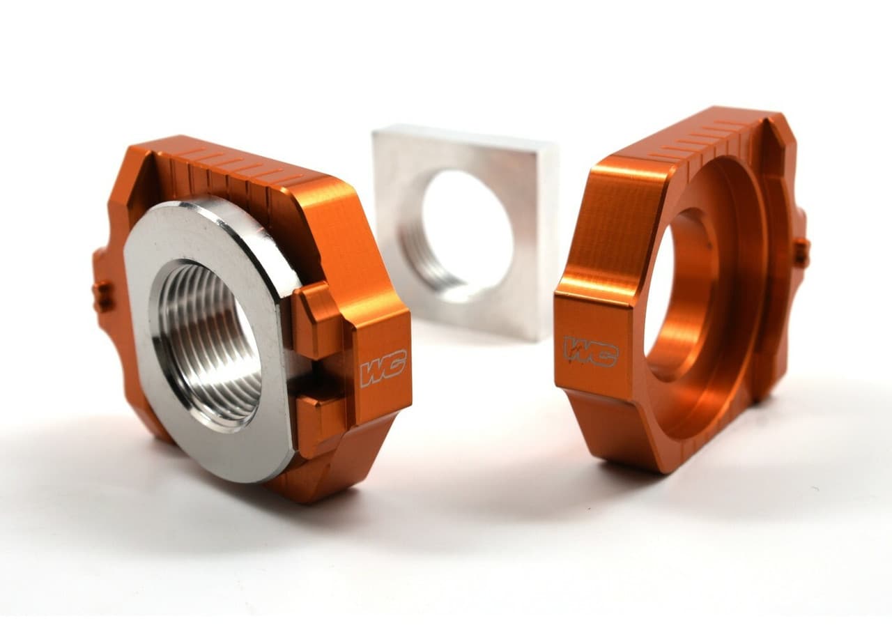 Works Axle Blocks Elite KTM/Husqvarna Orange