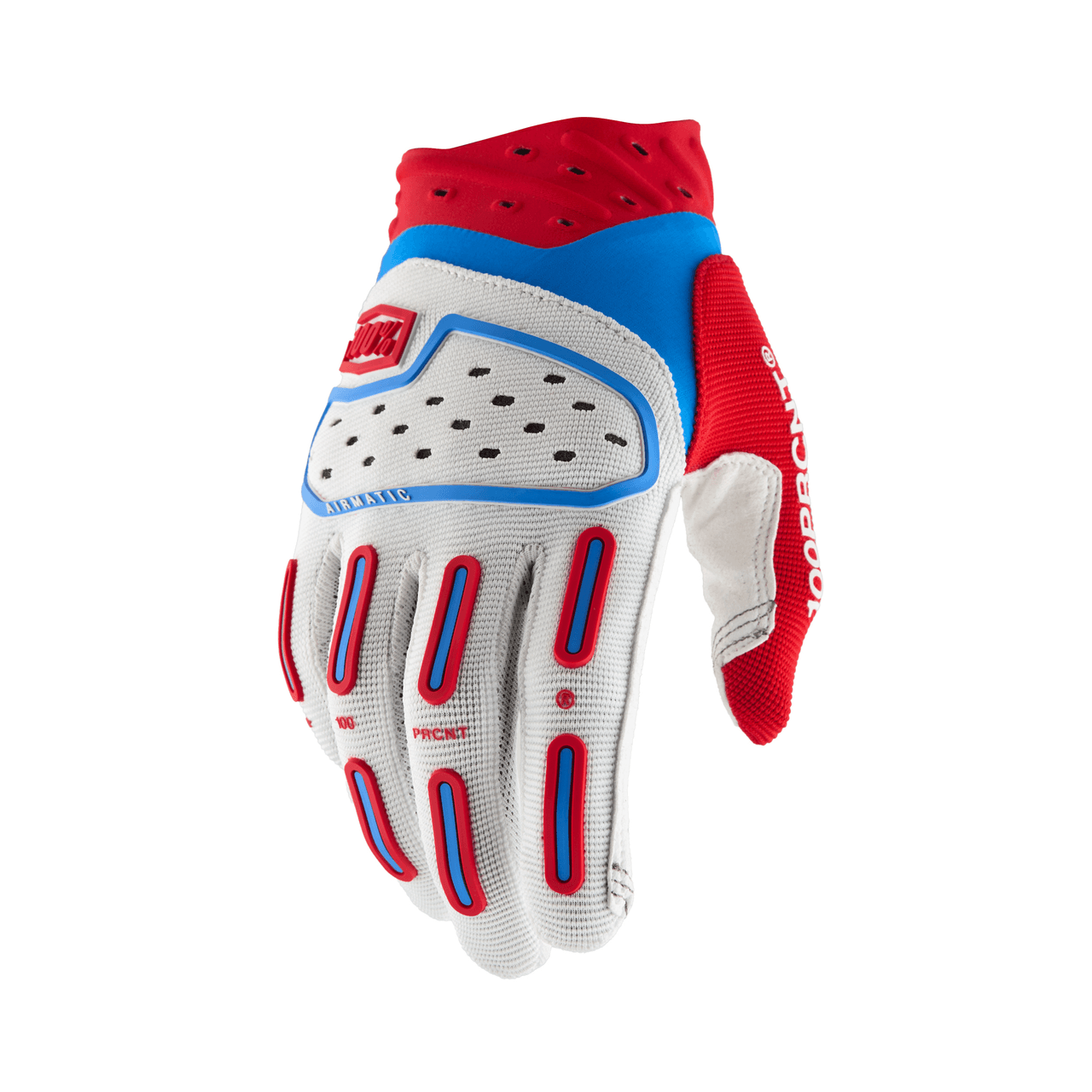 100-PERCENT Airmatic 2 Gloves Red/White/Blue MD