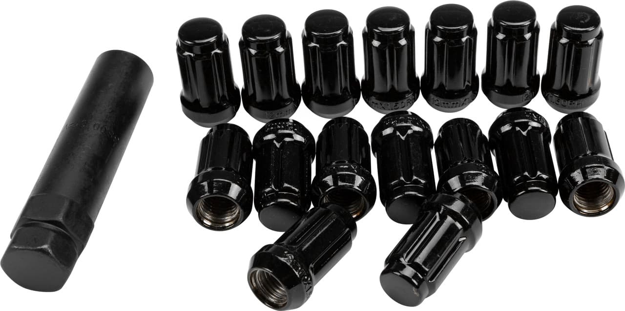 Awc 12MMX1.50 Lock Style Lug Nuts Black W/Key 16/Pack